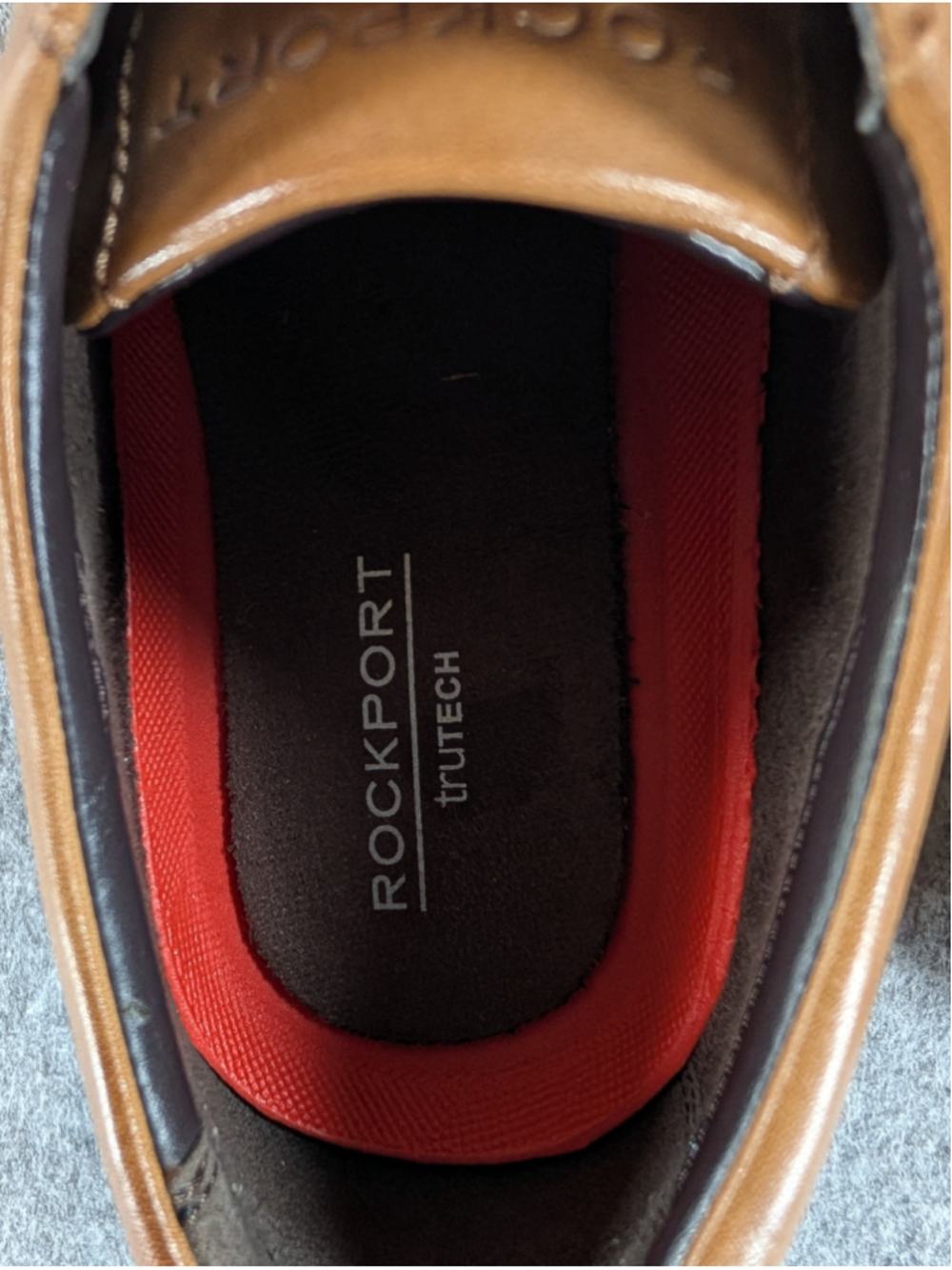 Rockport Tanner Men's Cap Toe Oxford Dress Shoes CI1076 Cognac Leather Size 9 M - Picture 8 of 14